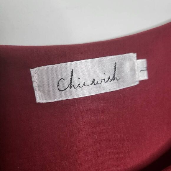 Chicwish Burgundy Red Floral Boho Maxi Dress Size Large - Picture 11 of 12